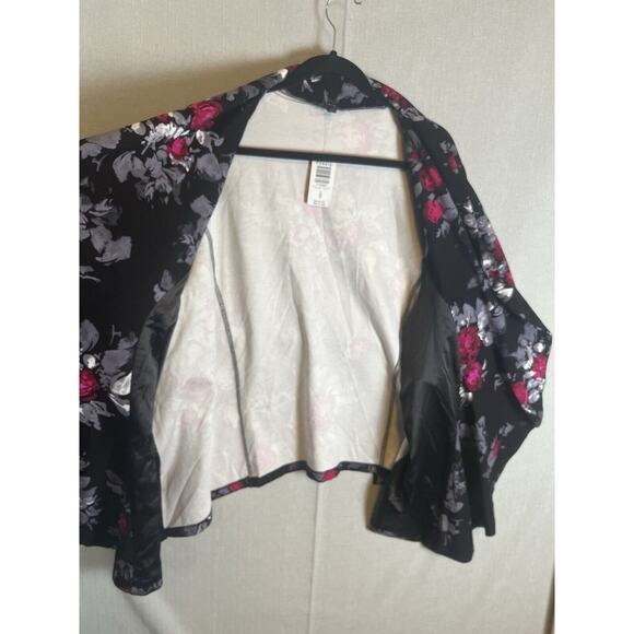 Torrid Size 6 6X Ponte Knit Flare Open Front Blazer Cardigan Floral NEW Classic - Picture 6 of 12